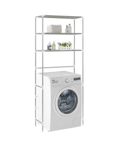 vidaXL Scaffale per Lavatrice 3 Ripiani Argento 69x28x169 cm - Spazio Aggiuntivo per Bagno e Lavanderia