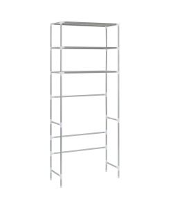 vidaXL Scaffale per Lavatrice 3 Ripiani Argento 69x28x169 cm - Spazio Aggiuntivo per Bagno e Lavanderia