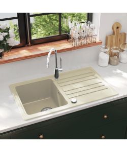 Lavello da Cucina in Granito Vasca Singola Beige