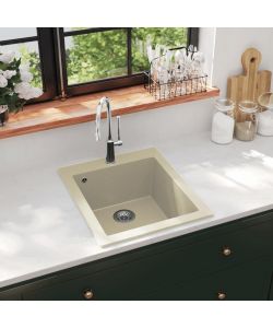 Lavello da Cucina in Granito Vasca Singola Beige
