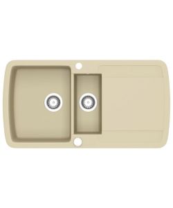 Lavello da Cucina in Granito Vasca Doppia Beige