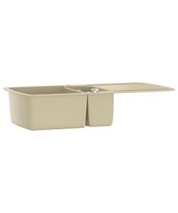 Lavello da Cucina in Granito Vasca Doppia Beige