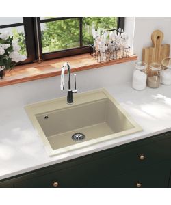 Lavello da Cucina in Granito Vasca Singola Beige