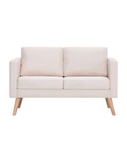 vidaXL Divano 2 posti in tessuto crema - Elegante e comodo - 116x70x73 cm
