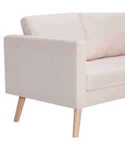 vidaXL Divano 2 posti in tessuto crema - Elegante e comodo - 116x70x73 cm