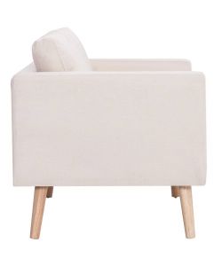 vidaXL Divano 2 posti in tessuto crema - Elegante e comodo - 116x70x73 cm