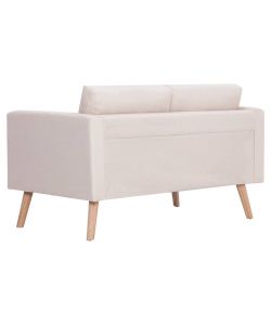 vidaXL Divano 2 posti in tessuto crema - Elegante e comodo - 116x70x73 cm