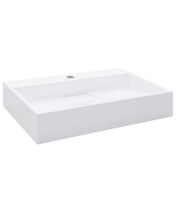 Lavandino 60x38x11 cm Blocco in Marmo/Minerale Bianco