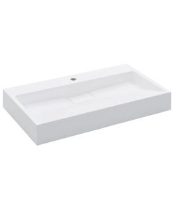 Lavandino 80x46x11 cm Blocco in Marmo/Minerale Bianco