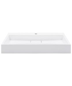 Lavandino 80x46x11 cm Blocco in Marmo/Minerale Bianco