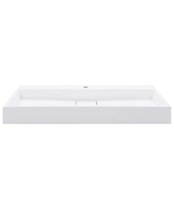 Lavandino 100x46x11 cm Blocco in Marmo/Minerale Bianco