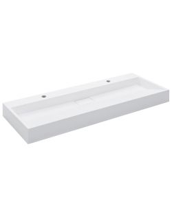 Lavandino 120x46x11 cm Blocco in Marmo/Minerale Bianco