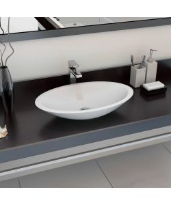 Lavandino 59,3x35,1x10,7 cm Blocco in Marmo/Minerale Bianco