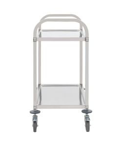 Carrello da Cucina a 2 Livelli 96,5x55x90 cm in Acciaio Inox