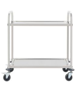 Carrello da Cucina a 2 Livelli 95x45x83,5 cm in Acciaio Inox