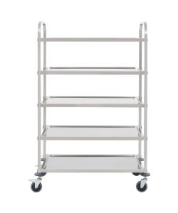 Carrello da Cucina a 5 Livelli 107x55x147 cm in Acciaio Inox