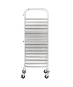 Carrello da Cucina per 16 Vassoi 38x55x163 cm in Acciaio Inox