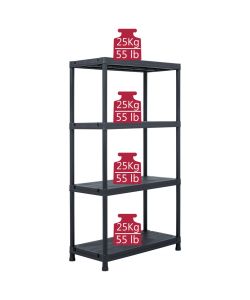 Scaffali 2 pz 60x30x138 cm Nero in Plastica