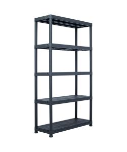 Scaffali 2 pz Nero 500 kg 100x40x180 cm in Plastica