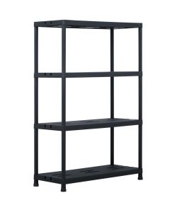 Scaffali 2 pz Nero 220 kg 90x40x138 cm in Plastica
