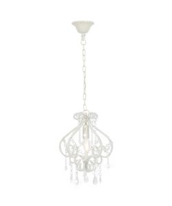 Lampadario con Perle Bianco Rotondo E14