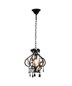 Lampadario con Perle Nero Rotondo E14