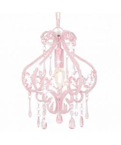 Lampadario con Perle Rosa Rotondo E14