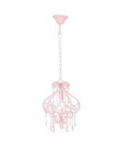 Lampadario con Perle Rosa Rotondo E14