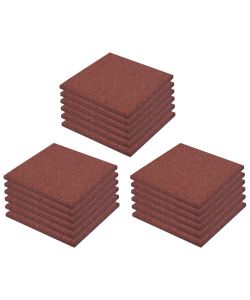Piastrelle Anticaduta 18 pz in Gomma 50x50x3 cm Rosse