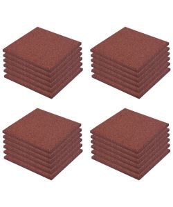 Piastrelle Anticaduta 24 pz in Gomma 50x50x3 cm Rosse