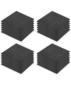 Piastrelle Anticaduta 24 pz in Gomma 50x50x3 cm Nere