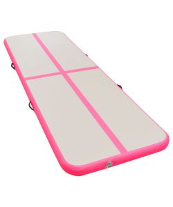 Tappetino Ginnastica Gonfiabile con Pompa 400x100x10cm PVC Rosa