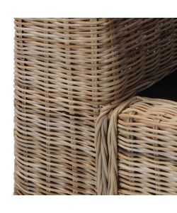 vidaXL Divano 3 Posti in Rattan Naturale Marrone - Stile e Funzionalit