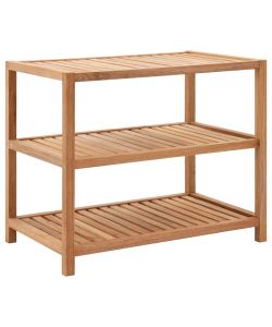 Scaffale da Bagno in Legno Massello di Noce 65x40x65 cm