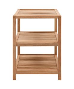 Scaffale da Bagno in Legno Massello di Noce 65x40x65 cm