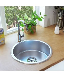 Lavello da Cucina con Filtro e Sifone in Acciaio Inox