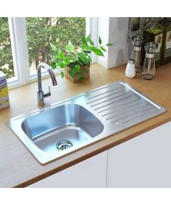 vidaXL Lavello da Cucina - Acciaio Inox - 75x40x18 cm