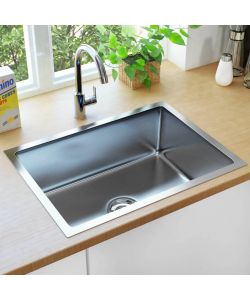 Lavello da Cucina Lavorato a Mano con Filtro in Acciaio Inox