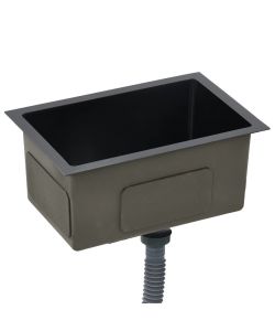 Lavello da Cucina Lavorato a Mano con Filtro Nero Acciaio Inox