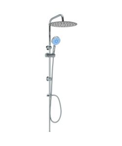 Set per Doccia a Doppio Soffione con Doccetta Acciaio Inox