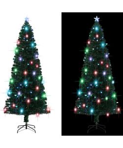 Albero di Natale Artificiale Supporto/LED 240 cm Fibra Ottica
