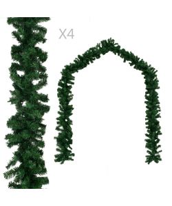 Ghirlande Natalizie 4 pz Verde 270 cm PVC
