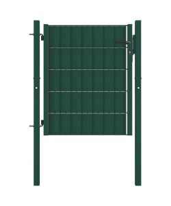 Cancello per Recinzione in PVC e Acciaio 100x101 cm Verde