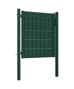 Cancello per Recinzione in PVC e Acciaio 100x101 cm Verde