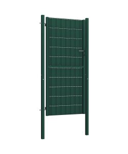 Cancello per Recinzione in PVC e Acciaio 100x124 cm Verde