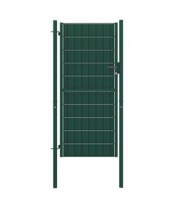 Cancello per Recinzione in PVC e Acciaio 100x164 cm Verde