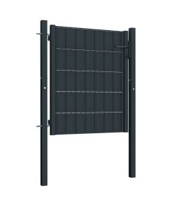 Cancello in PVC e Acciaio 100x101 cm Antracite