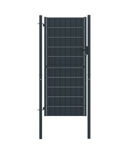 Cancello per Recinzione in PVC e Acciaio 100x164 cm Antracite