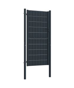 Cancello per Recinzione in PVC e Acciaio 100x164 cm Antracite