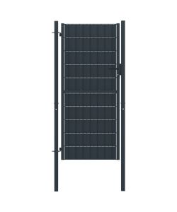 Cancello per Recinzione in PVC e Acciaio 100x204 cm Antracite